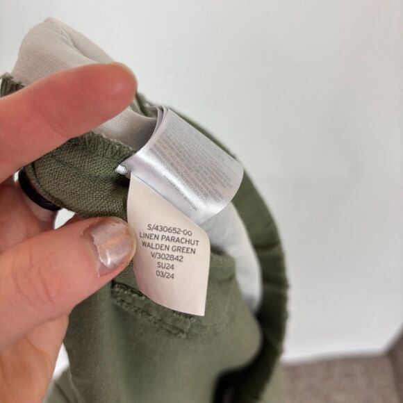 Gap Walden Green Linen Parachute Pants Women’s Medium Pull On Cargo - Picture 10 of 14